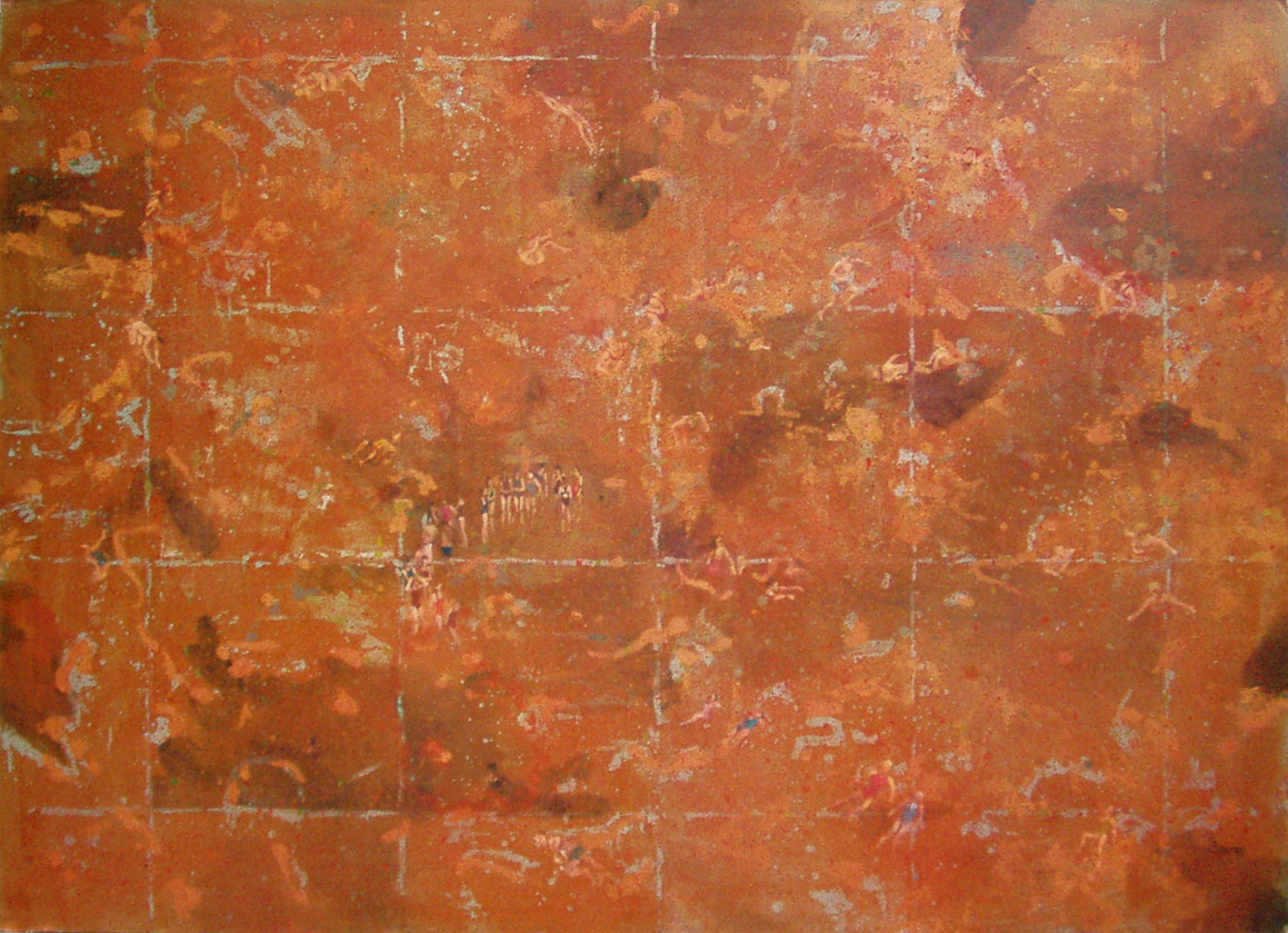 Rdeči bazen, 2009, olje na platno, 140 x 190 cm