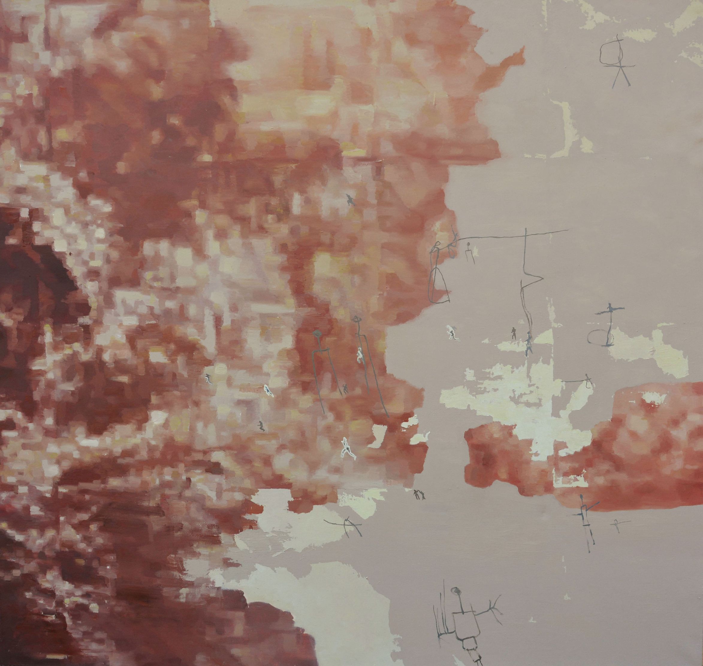 Votlina prednikov, 2015, olje na platno, 180 x 170 cm